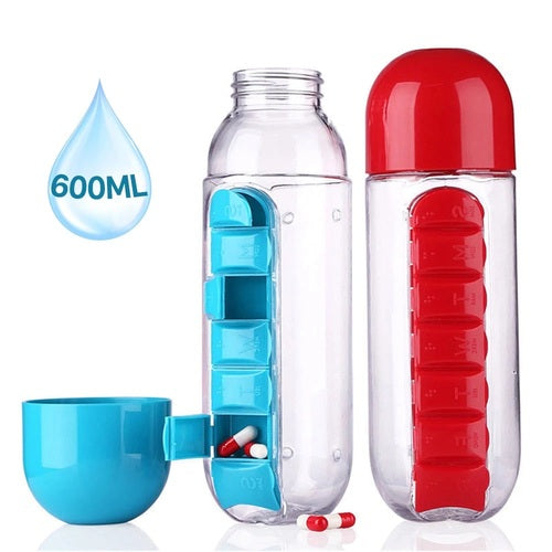 Water Bottle With Pill Holder, Pill Organizer
